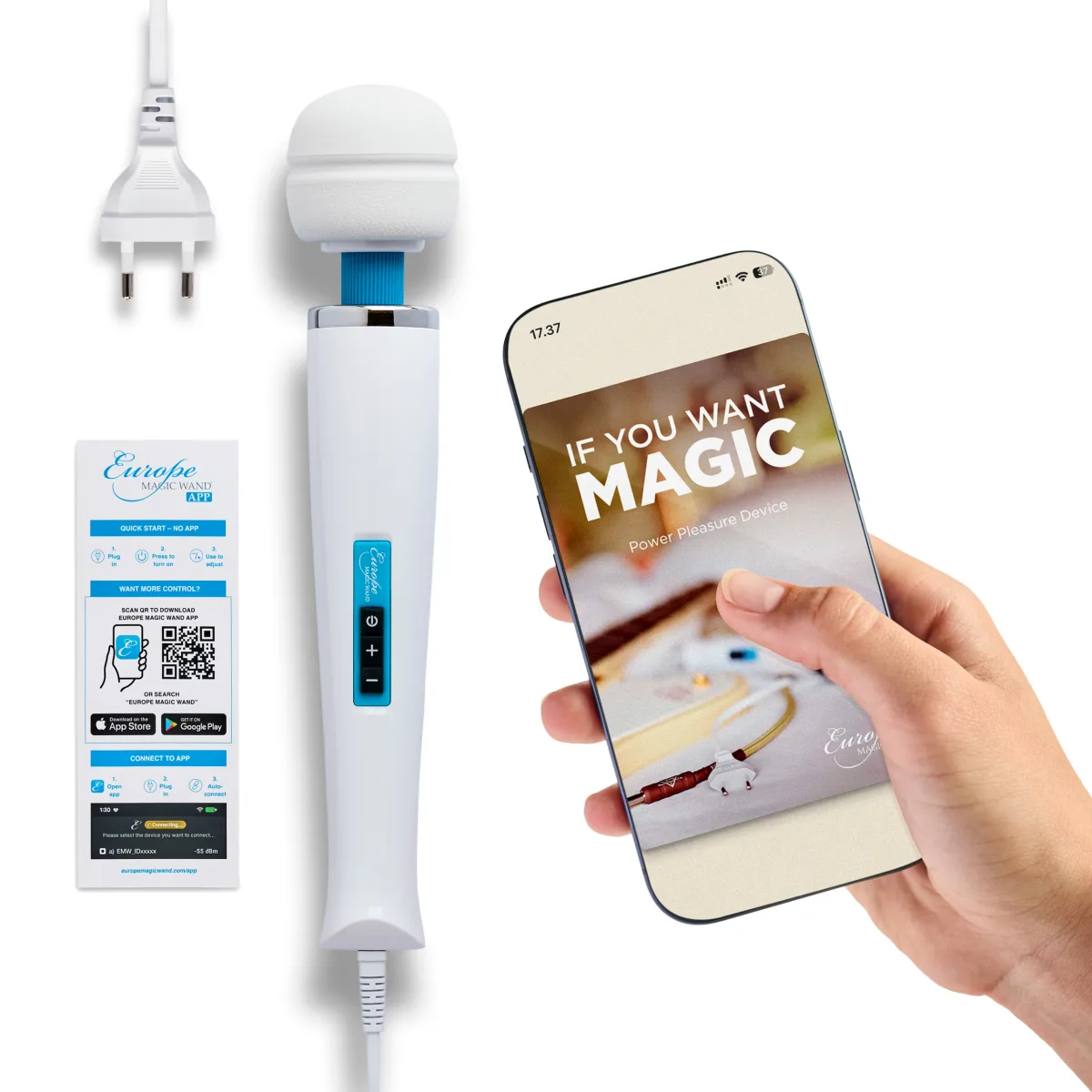 Europe Magic Wand APP con la aplicación abierta en el móvil